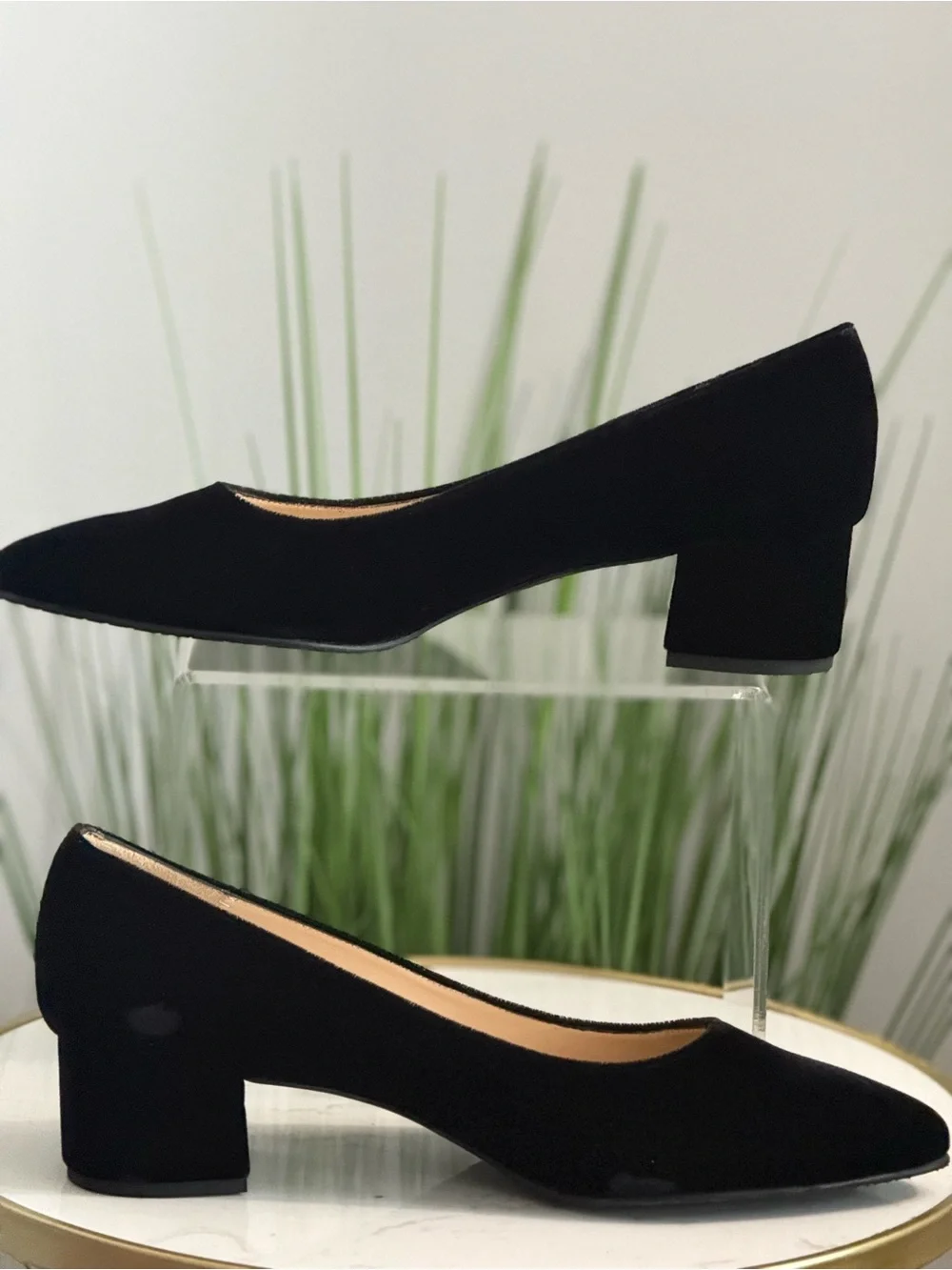 NWT Jon Josef Velvet Low Block Heel Pumps